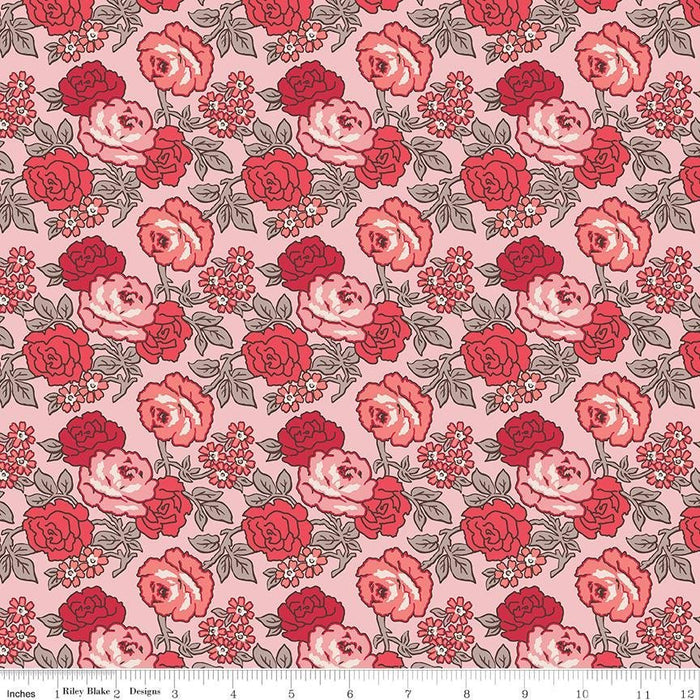 Flea Market by Lori Holt Fabrics Rose Quilting Fabric at RebsFabStash