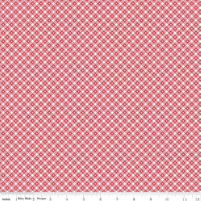 Lori Holt Flea Market Quilting Fabric Collection Red Striped Print At RebsFabStash