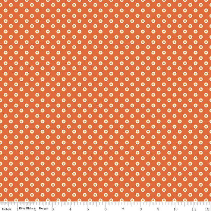 Lori Holt Flea Market Quilting Fabric Collection Orange Dotted Print At RebsFabStash