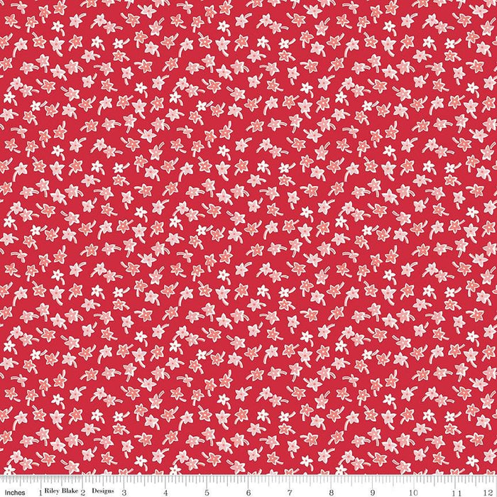 Lori Holt Flea Market Red Floral Quilting Fabric Collection At RebsFabStash
