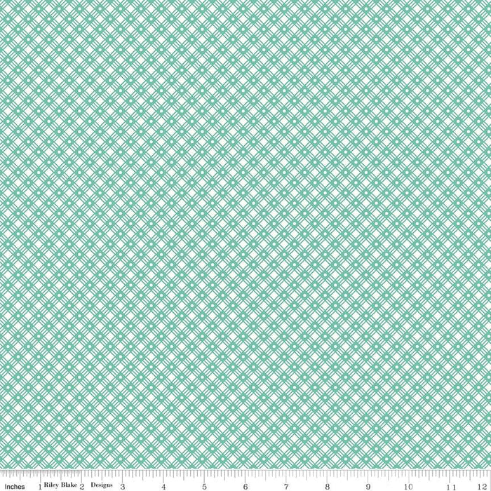 Lori Holt Flea Market Quilting Fabric Collection Green Striped Print At RebsFabStash