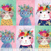 New! - Floral Pets - Hanna Aqua - per yard - by Mia Charro - Blend Fabrics - dense foliage & flowers on AQUA - 129.101.05.2 - RebsFabStash