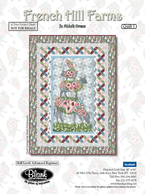 NEW! - French Hill Farms Quilt 1 - Quilt KIT - Quilt Design by Heidi Pridemore - Fabric by Michelle Norman - Blank Quilting - 48" x 64" - RebsFabStash
