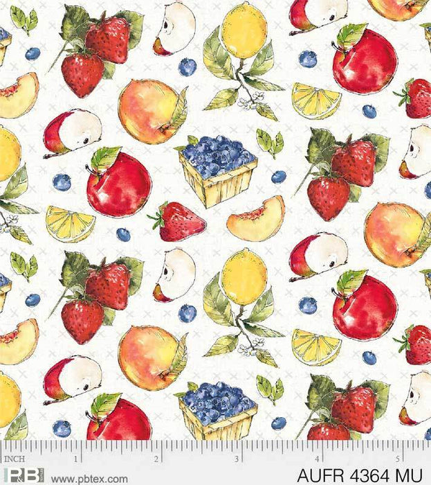NEW! Fruit Stand - per yard- by by Anne Tavoletti for P&B Textiles - Blue Diamonds - bright colorful - RebsFabStash
