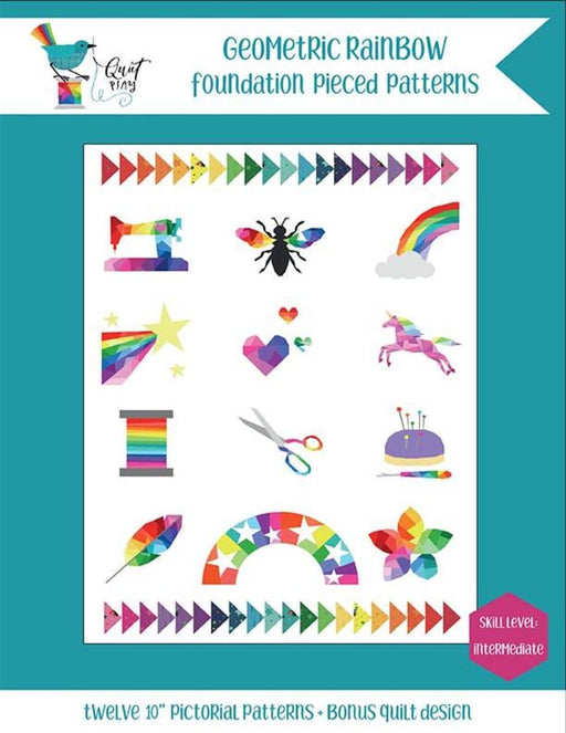 NEW! Geometric Rainbow Quilt Kit - uses Create by Kristy Lea of Quiet Play for Riley Blake Designs - RebsFabStash