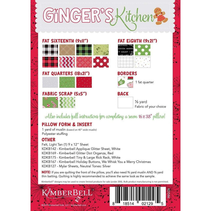 NEW! Ginger's Kitchen - Bench Pillow Embroidery CD Pattern - by Kimberbell Designs #KD586 - RebsFabStash