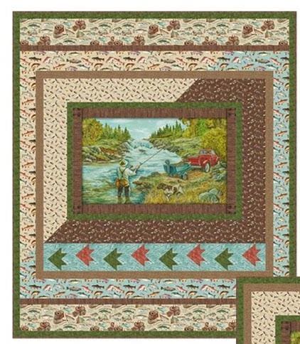 New! Go Fish! - Quilt KIT - Pattern by Karen Bialik of The Fabric Addict - Fabric Rod and Reel by Deborah Edwards for Northcott - RebsFabStash