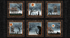 New! Harvest Moon - 36" PANEL - by Grace Popp for Studio E - BLACK - 5240P-99 - RebsFabStash