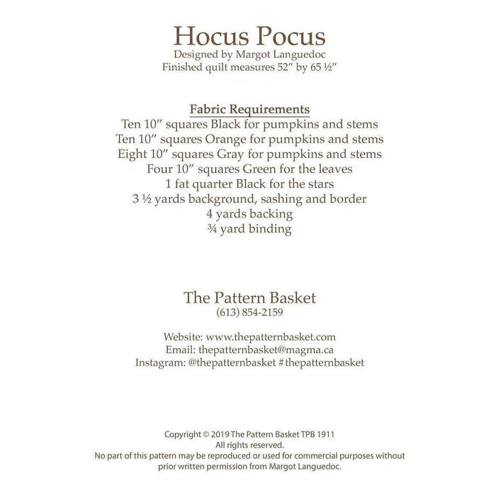 NEW! Hocus Pocus Pattern- Margot Languedoc - The Pattern Basket- pieced quilt - RebsFabStash