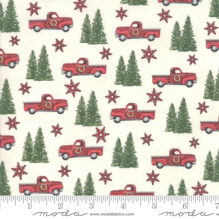 NEW! Homegrown Holidays Fabric - per yard - by Deb Strain for MODA - Silo Grey Cardinals and Greenery - 19945 12 - RebsFabStash