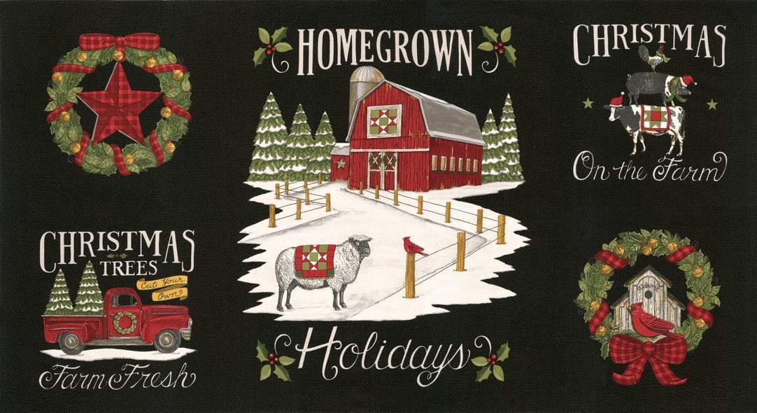 NEW! Homegrown Holidays Panel - per PANEL - by Deb Strain for MODA - 24" Farm Panel Winter White - 19940 11 - RebsFabStash