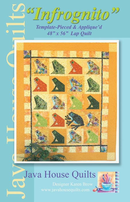 New! "Infrognito" - Pattern - designed by Karen Brow for Java House Quilts - RebsFabStash