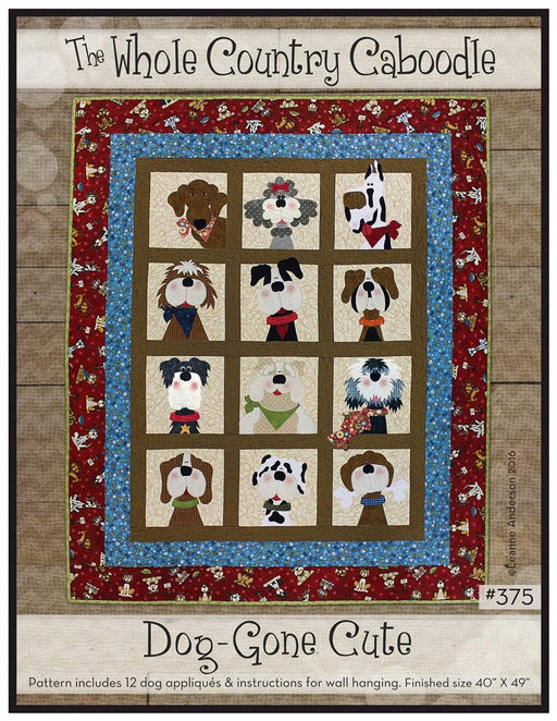 New! It's a Doggy Dog World - Pattern includes 12 dog appliques for pillow, messenger bag & panels - The Whole Country Caboodle #380 - RebsFabStash