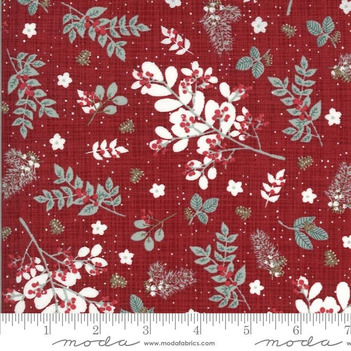 Juniper - Brushed Cotton - by Kate & Birdie Paper Co. for MODA Red Winter Leaves Pattern Fabric By RebsFabStash