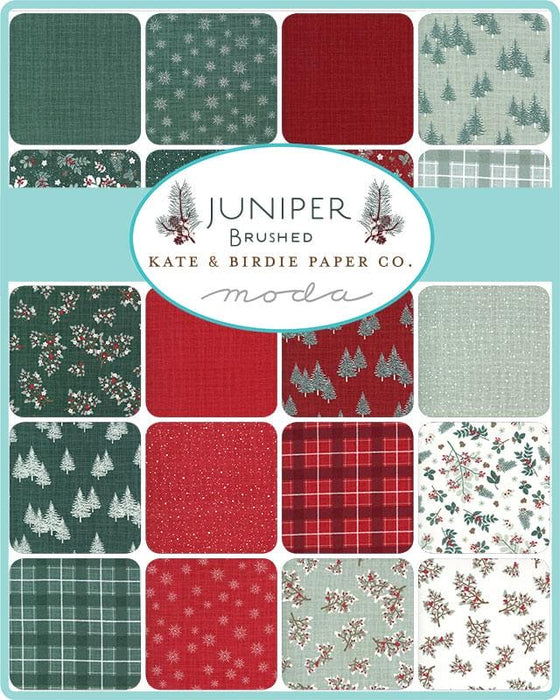 Juniper - Brushed Cotton - by Kate & Birdie Paper Co. for MODA Red, Green, And White Seasonal Fabric Selections RebsFabStash