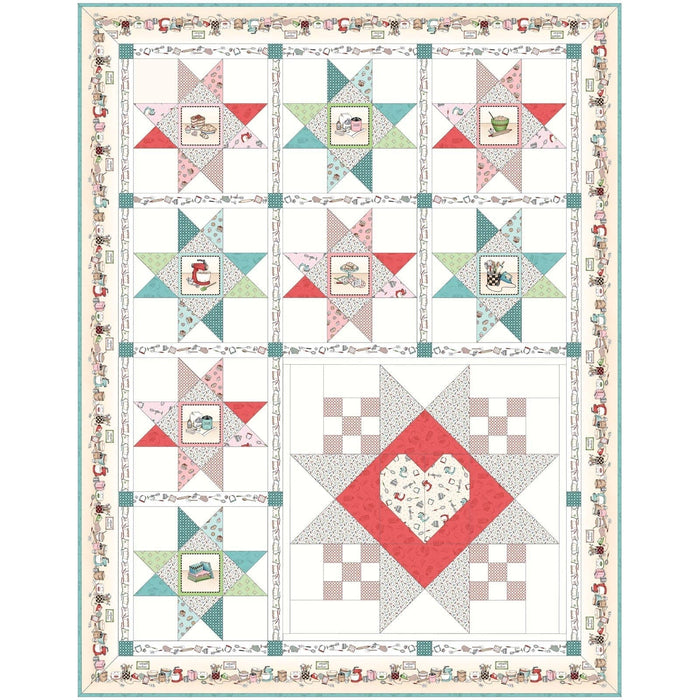NEW! Kitchen Stars Quilt Kit - uses Happiness is Homeade by Kris Lammers for Maywood Studio - RebsFabStash