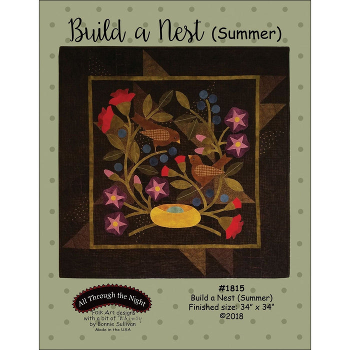 NEW! -Lap - Wall Hanging PATTERN -Bonnie Sullivan -Flannel - Wool Applique -Primitive: By a Hare-Squirrel it Away-Build a Nest-Cardinal Rule - RebsFabStash