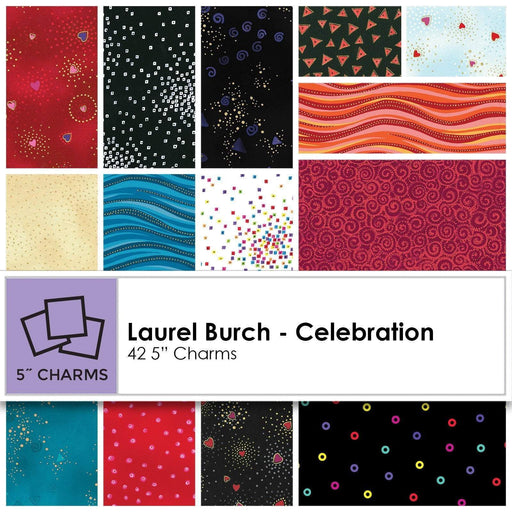 NEW! Laurel Burch - Celebration - Charm Pack - Clothworks - (42) 5" Squares - Quilt Market release! - RebsFabStash