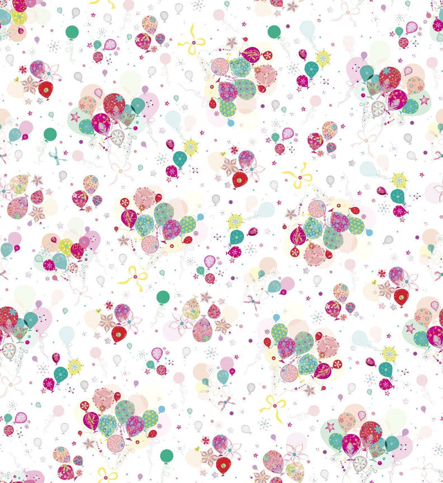 NEW! Let's Celebrate by House of Turnowsky - Per yard - Quilting Treasures - Happy Birthday Fabric - Balloons on White - RebsFabStash