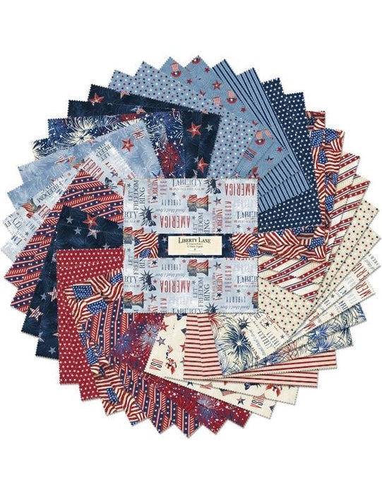 NEW! Liberty Lane - Per yard - border stripe - by Stephanie Marrott for Wilmington Prints - Repeating Stripe multi - 1031 84454 243 - Patriotic, Liberty Bell, flag, Lady Liberty - RebsFabStash