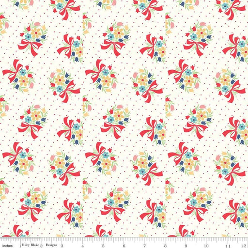 NEW! Lori Holt Vintage Happy 2 Fabric Collection - Per Yard - Vintage Happy 2 fabrics - Riley Blake - Bouquet Cloud C9135 - CLOUD - RebsFabStash