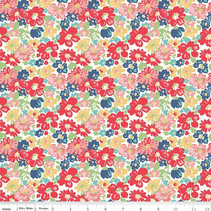 NEW! Lori Holt Vintage Happy 2 Fabric Collection - Per Yard - Vintage Happy 2 fabrics - Riley Blake - Boxers Blue C9134 - BLUE - RebsFabStash