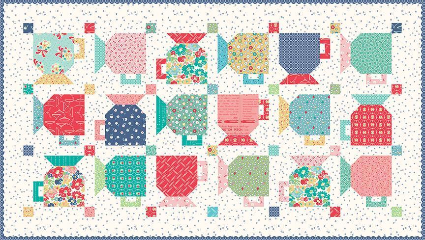 NEW! Lori Holt Vintage Happy 2 Fabric Collection - Per Yard - Vintage Happy 2 fabrics - Riley Blake - Boxers Blue C9134 - BLUE - RebsFabStash