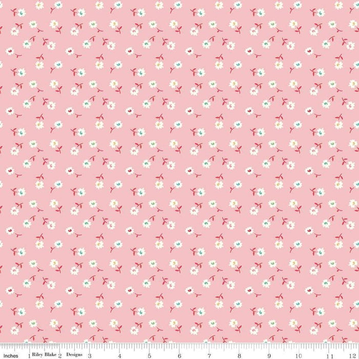 NEW! Lori Holt Vintage Happy 2 Fabric Collection - Per Yard - Vintage Happy 2 fabrics - Riley Blake - Clothespins Cayenne - C9143 Cayenne (red) - RebsFabStash