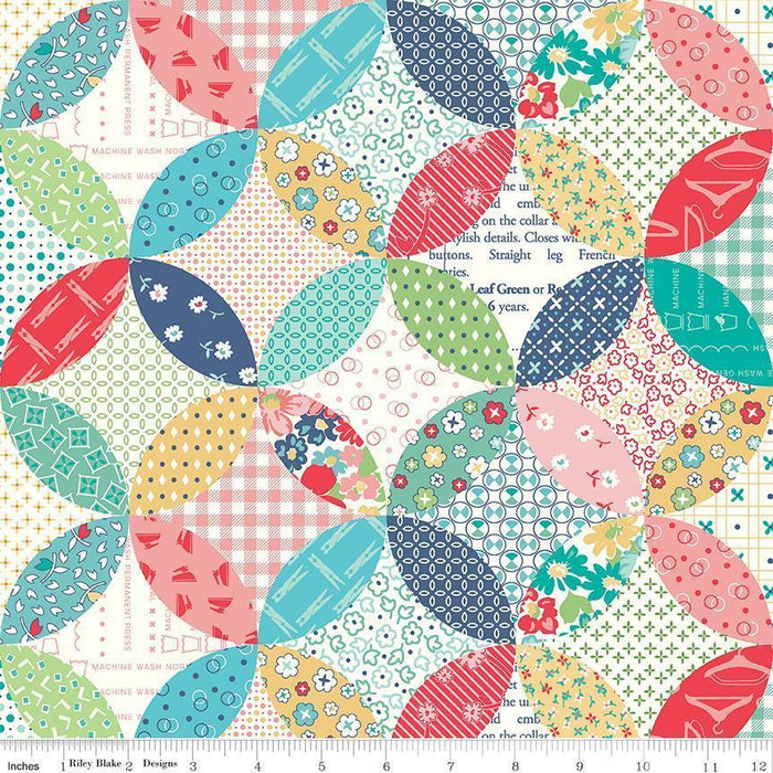 NEW! Lori Holt Vintage Happy 2 Fabric Collection - Per Yard - Vintage Happy 2 fabrics - Riley Blake - Planter Box Sea Glass - C9139 SEAGLASS - RebsFabStash