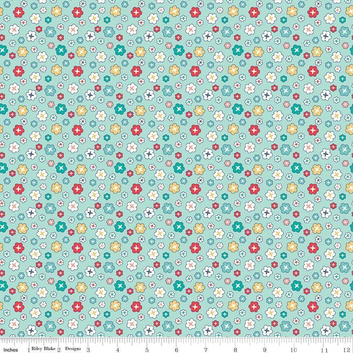 NEW! Lori Holt Vintage Happy 2 Fabric Collection - Per Yard - Vintage Happy 2 fabrics - Riley Blake - Small Flowers or Blossoms on Honey - C9136 Honey - RebsFabStash