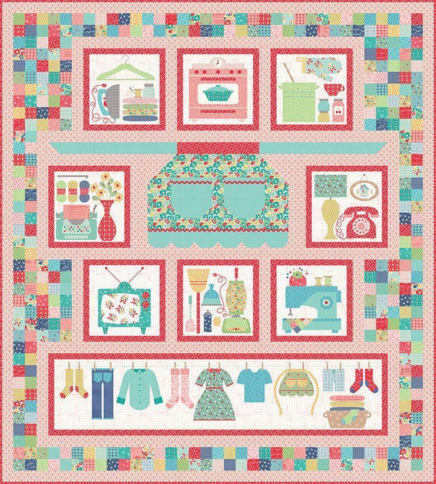 Lori Holt Vintage Happy 2 Fabric Wide Back Baking and Laundry Print from RebsFabStash