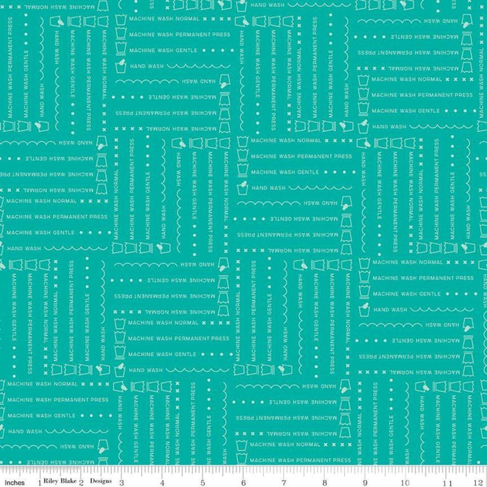 Lori Holt Vintage Happy 2 Fabric Wide Back Blue Laundry Print from RebsFabStash