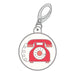 Lori Holt Vintage Happy 2 Fabric Wide Back Red Telephone Keychain from RebsFabStash