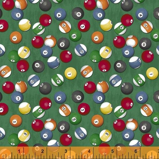 New! Man Cave - per yard - by Rosemarie Lavin for Windham - Cards, Plaid, Pool, Darts - Black Playing Cards - 52411-2 - RebsFabStash