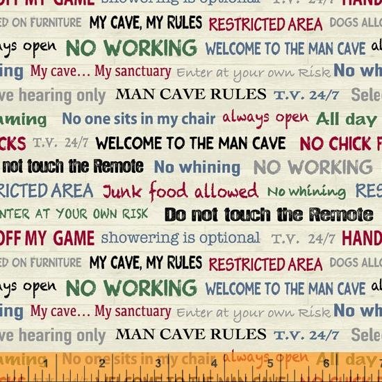 New! Man Cave - per yard - by Rosemarie Lavin for Windham - Cards, Plaid, Pool, Darts - Game Controllers - White 52415-6 - RebsFabStash