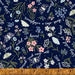 New! Meadow Whispers - per yard - Windham Fabrics - Bex Morley - Moths on dark blue - 51944-1 - RebsFabStash