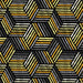 NEW! - Mellow Yellow - Geometric - Per Yard - Blank Quilting - Black - 1973-99 - RebsFabStash