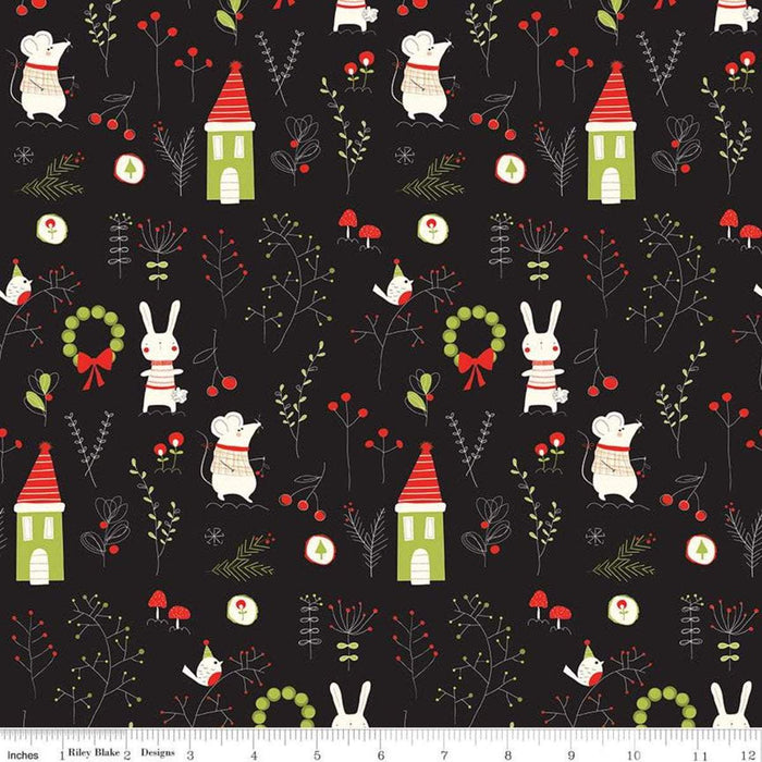 New! Merry Little Christmas - Hexie Cream - by the yard - Sandy Gervais - Riley Blake - Fun cute holiday design - C9649-CREAM - RebsFabStash