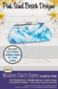 New! Modern Clutch #233 & 235 by Pink Sand Designs - Complete KITS!! Pattern, fabric and notions INCLUDED! Must See! 3 fabric options - RebsFabStash