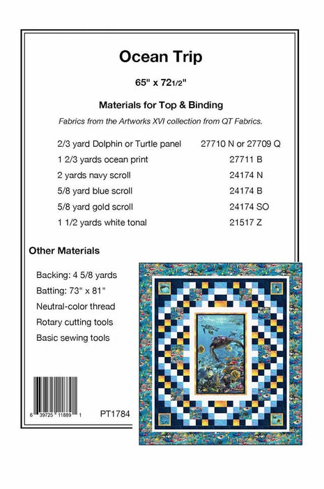 NEW! Ocean Trip - Quilt PATTERN - by Pine Tree Country Quilts - Features Artworks XVI by Quilting Treasures - RebsFabStash