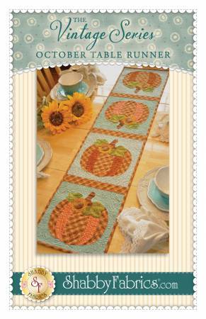 New! October Table Runner- Pattern - by Shabby Fabrics - 12 1/2" x 53" - The Vintage Series - RebsFabStash