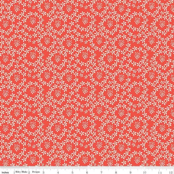Orange Floral Print Oh Happy Day! Fabric by Sandy Gervais Riley Blake Design at RebsFabStash