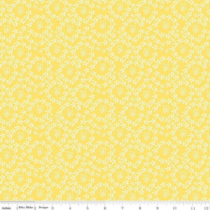 Yellow Floral Print Oh Happy Day! Fabric by Sandy Gervais Riley Blake Design at RebsFabStash