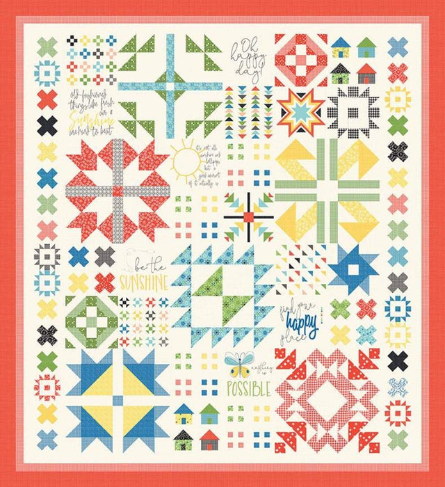 NEW! Oh Happy Days - Panel BOM Quilt PATTERN - by Sandy Gervais - Riley Blake Designs - RebsFabStash