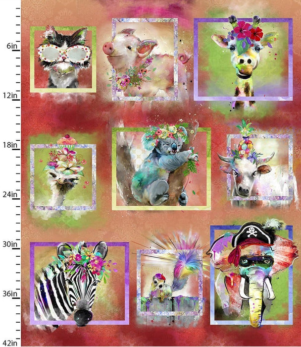 New! Party Animals - Per Yard - by Connie Haley - 3 Wishes - Digital Print! - Koala Bears - Blues, trees, koalas - RebsFabStash