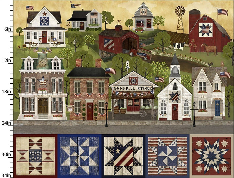 New! Patriotic Summer - Per Yard - by Beth Albert - 3 Wishes - Flour Sacks - Vintage, America - RebsFabStash