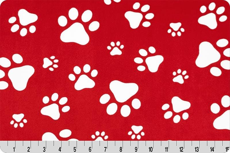NEW! Paws - Cuddle Fabric - per yard - by QT Fabrics - Digital Print - PAWS - Scarlet - DR270258 - RebsFabStash