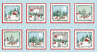 NEW! Peace and Goodwill - by the yard - by Anna Cheng for Studio E - Large Stripe Border - 5205-18 Light Blue/Red - RebsFabStash