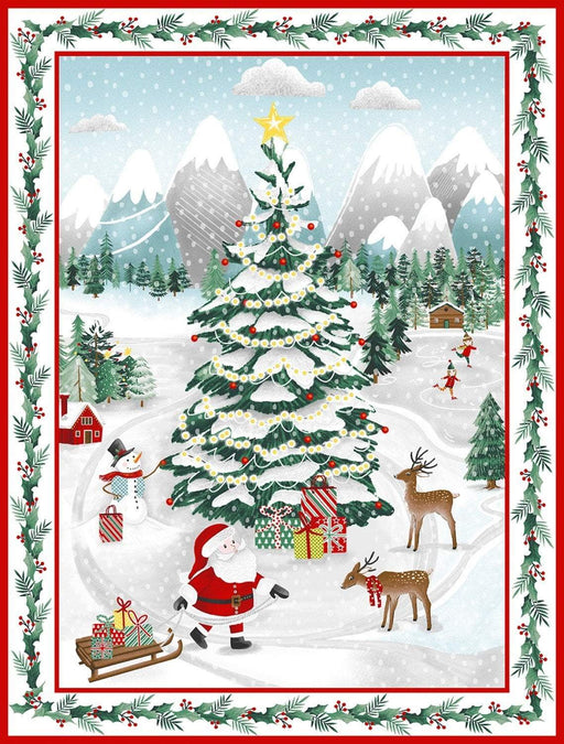 NEW! Peace and Goodwill - per PANEL - by Anna Cheng for Studio E - Christmas Tree Panel 36" - 5199P-68 Green/Red - RebsFabStash