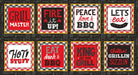 NEW! Peace Love & BBQ - Words and Arrows - Per Yard - by Emily Dumas - Henry Glass - Black/Red 9507-98 - RebsFabStash